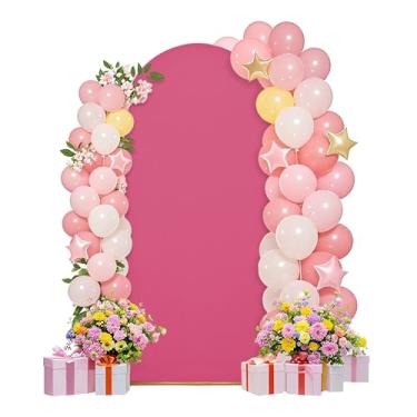 Imagem de Capas de arco de casamento de 1,8 m, capa de fundo de arco, conjunto de capas de arco, tecido elastano, pano de fundo elástico para decoração de festa de aniversário de casamento, chá de bebê