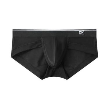 Imagem de Cueca boxer masculina de verão com protuberância de seda gelo ultrafin