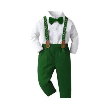 Imagem de Conjunto De Roupa De Natal Para Meninos Camisa Branca Com Estampa De E