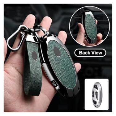 Imagem de Capa para chave de carro, pingente de chaveiro, compatível com Hyundai Santa Fe/2023 2024/Sonata/Grandeur/Staria/Kona/Ioniq/Tucson/Elantra(12-green keyring)