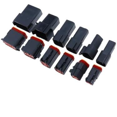 Imagem de ROUPWKWO 1-10Kits Preto Macho Feminino Série 2/3/4/6/8/12 Way Conector de Fio Elétrico Impermeável para Carro Caminhão de Arranque Eletrônico com Pinos 22-16AWG (4PIN)