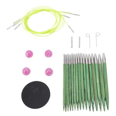 Imagem de Conjunto de agulhas de tricô circulares Kit de agulhas de tricô intercambiáveis ​​Multifuncional de 3,5 mm a 6,5 ​​mm Conjunto de agulhas de suéter de vários tamanhos com bolsa de