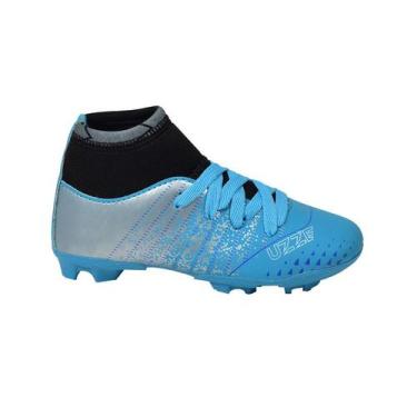 Imagem de Chuteira Infantil Campo Botinha Cano Alto Gramado Travas - Uzze Sport,