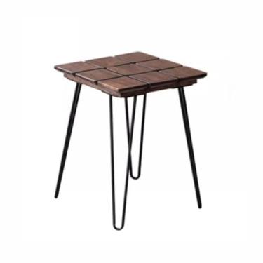 Imagem de Mesa de centro moderna, leve, luxuosa, mesa de café, sala de estar, mesa de chá simples de madeira maciça, varanda, mesa de café, mesa de quarto (A,B)