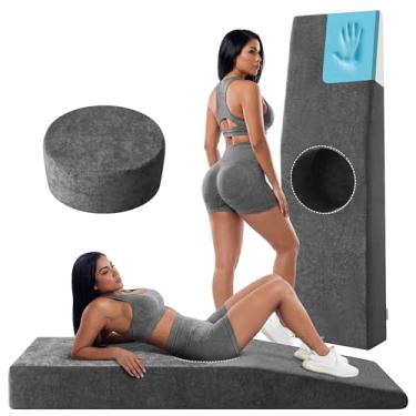 Imagem de BYBYME Cama BBL de espuma viscoelástica para dormir travesseiro brasileiro de recuperação de bumbum após cirurgia com capa removível (cinza, 189 x 56 x 20 cm)