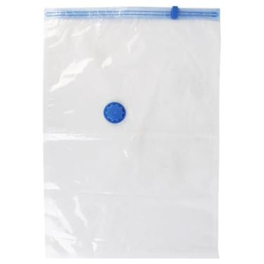 Imagem de Saco Organizador a Vácuo Tamanho G, Transparente, 70x100cm, PVC Resistente, Redução de Volume até 80%, com Zíper Hermético e Válvula, 1 Unidade