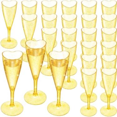 Imagem de FillTouch 24 peças taças de champanhe em forma de coração, taças de plástico para dia dos namorados, taças de champanhe descartáveis de 125 g para casamento, despedida de solteira, chá de noiva, festa
