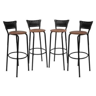 Imagem de kit 4 uni Banqueta 80cm Para Cozinha Gourmet Bancada Cadeira Balcão Ba