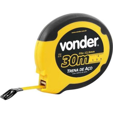 Imagem de Trena Longa Com Fita De Aço, Caixa Fechada Em Abs, Com 30 M X 12,5 Mm, Vonder Ostenvonder