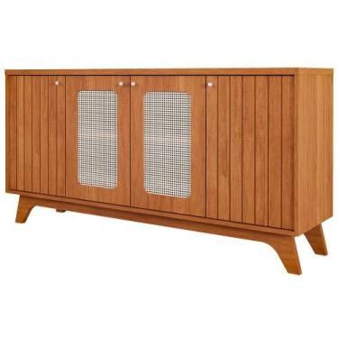 Imagem de Buffet Dani 4 Portas Com Tela 152cm Cinamomo Ripado - D Madeira Móveis