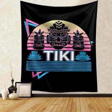 Imagem de Tapeçaria para pendurar na parede Tiki Mask Tribal Art Decor 150x130cm
