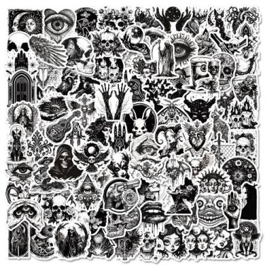 Imagem de Pacote de adesivos Gothic Punk, 100 unidades, preto e branco, estética