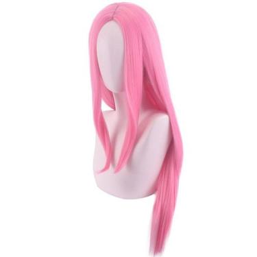 Imagem de Peruca Cosplay Anime Longa Reta Rosa Sintética 65cm - yiweisai