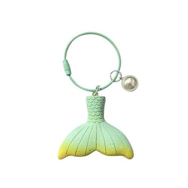 Imagem de Chaveiro Creative Mint Blue Mermaid Tail com detalhes em pérola - yiwe