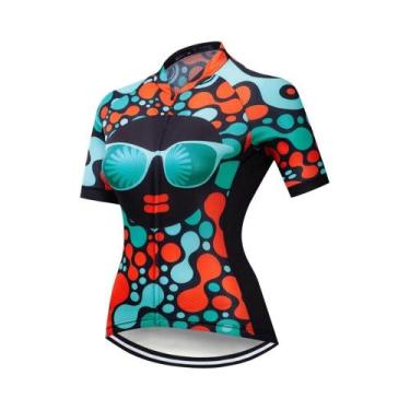 Imagem de Vendull Short Sleeve Cycling Jersey para Mulheres, Mountain Bicycle Ve