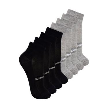 Imagem de Kit com 8 Pares de Meias Esportiva Cano Curto Speedo 8033 Colorido, Pr