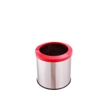 Imagem de Cesto De Lixo Lixeira Inox 20 Litros Aro Esmaltado Banheiro - CM Desig