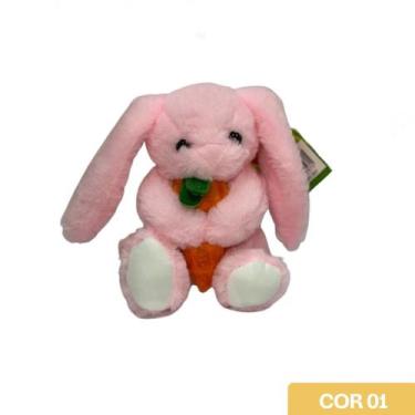 Imagem de Coelho de Pelúcia com Cenoura 13cm - Fizzy