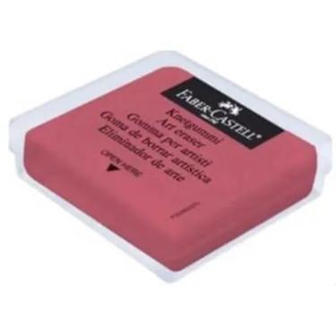 Imagem de Borracha Artística Maleável Faber-Castell Limpa Tipos Colorida com Capa Protetora 1 Unidade Vermelho