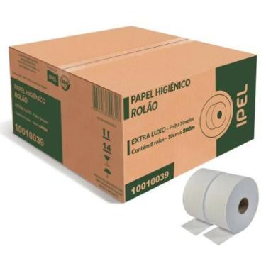 Imagem de Papel Higiênico Ipel Luxo Rolao Natureza 8 rolos 10 cm x 300m