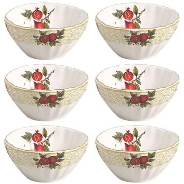 Imagem de Conjunto de 6 Bowls Encanto Dourado de Cerâmica 400ml - Scalla