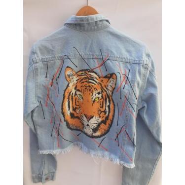 Imagem de Jaqueta Jeans Feminina Tigre - Tamanho G - Rocio moda e acessórios, G