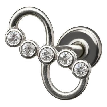 Imagem de Piercing Prata 925 Para Cartilagem Símbolo Do Infinito - NoBrand