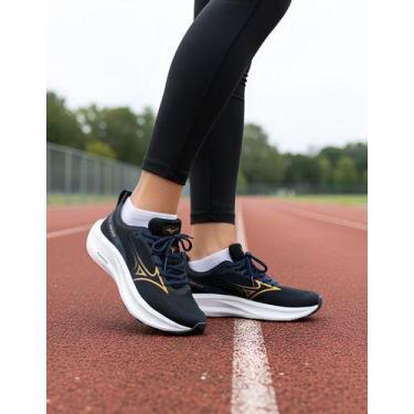 Imagem de Tênis Mizuno Base One 101119119 Unissex 2025, Preto, Azul, 43 BR