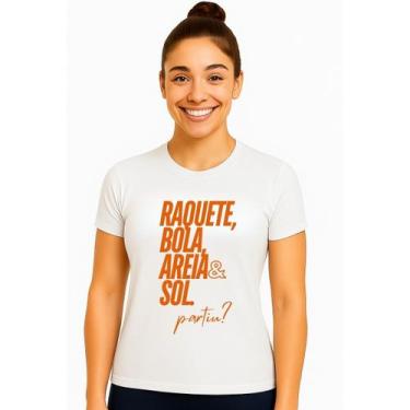 Imagem de Camiseta Feminina Dry Fit Beach Tennis BaBy Look Proteção UV - CRIEL, 