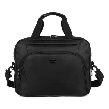 Imagem de Pasta Notebook 16" Bolsa Masculina Alça Tiracolo Executiva Preta Poliéster - Basic - Polo King