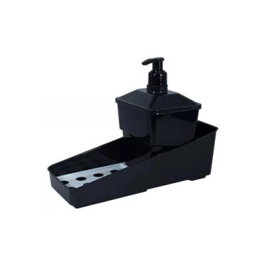 Imagem de Dispenser Porta Detergente Organizador de Pia 600ml Plasútil Preto com