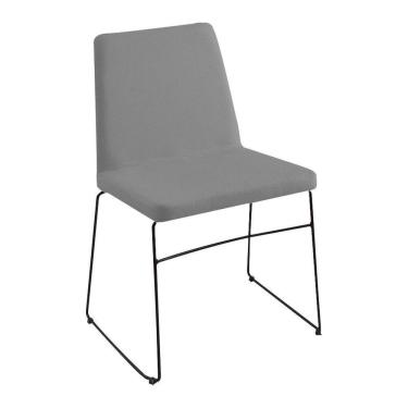 Imagem de Cadeira Decorativa Sala De Jantar Anne Linho Cinza - Gran Belo