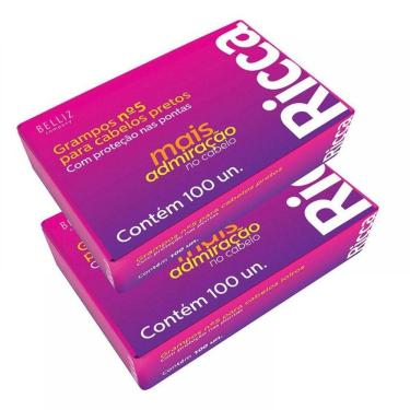 Imagem de Grampo Para Cabelos Pretos Ricca Caixa Com 100 Unidades Nº5