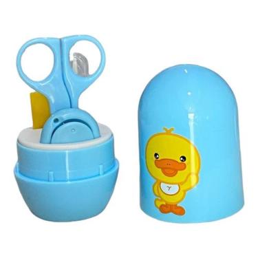 Imagem de Kit Higiene Infantil Unhas Bebe Tesoura Cortador Lixa Estojo Menino -