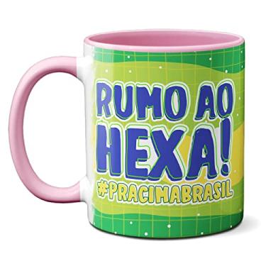 Imagem de Caneca Rumo Ao Hexa Mascote La'eeb Copa Do Mundo Qatar 2022 (Rosa)