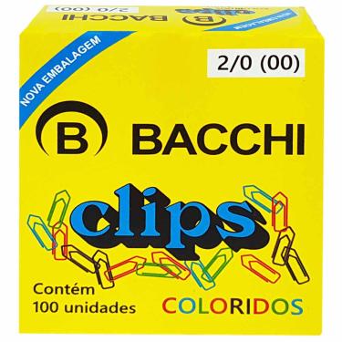 Imagem de Clips para Papel 2/0 Colorido Bacchi 100 Unidades 133001
