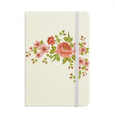 Imagem de Caderno de plantas com estampa de rosas vermelhas e estampa de flores oficial, capa dura de tecido, diário clássico
