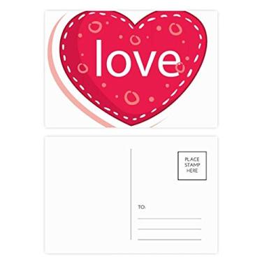 Imagem de Conjunto de cartões postais de Dia dos Namorados Coração Rosa Love Dot Aniversário Cartão de felicitações