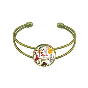 Imagem de Bracelete retrô com bandeira nacional de animais da Espanha Landscap