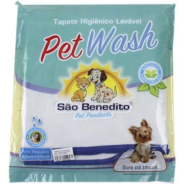 Imagem de Tapete Higiênico Pet Wash São Benedito Pet Lavável Azul - Tam. P
