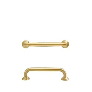 Imagem de Maçaneta de cobre puro para porta de guarda-roupa, maçaneta de latão sólido americano, maçaneta de porta de cobre puro para armário, maçaneta dourada para porta de guarda-roupa, C, 96MM