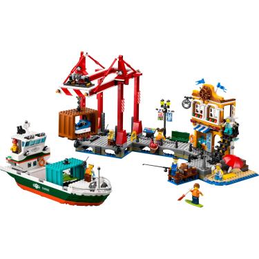 Imagem de LEGO® City - Porto à beira-mar com navio de carga