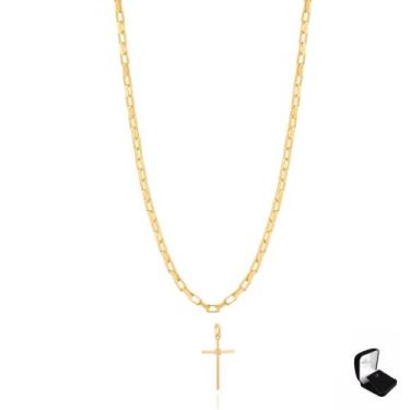 Imagem de Cordão + Pingente Banhados A Ouro 18k Masculino Banhado A Ouro Rommane