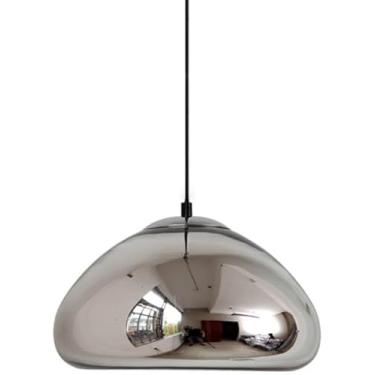 Imagem de Luzes pendentes de vidro galvanizado de estilo minimalista moderno, cabeça única, lustre de tambor redondo, lâmpada suspensa de teto, restaurante, balcão de bar, luminária de ilha itchen, ou