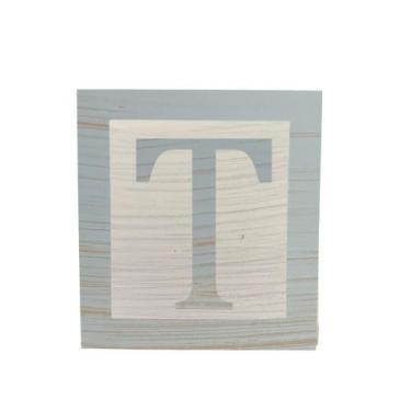 Imagem de Cubo Branco Letra Azul Bebê com Aplique Festa Chá de Bebê Decoração 8x