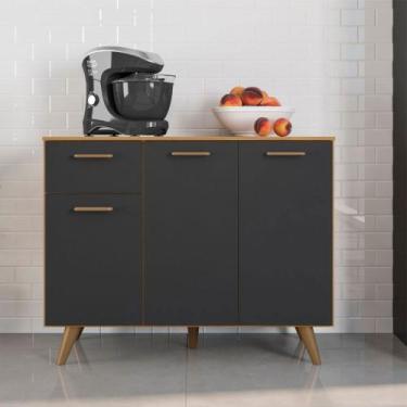 Imagem de Balcão 3 Portas 1 Gaveta Com Tampo Olinda - Poliman Móveis, Freijo e G