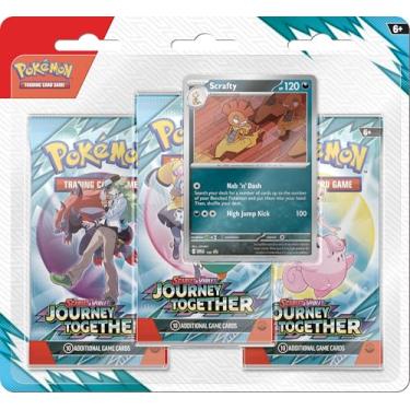 Imagem de Pokémon TCG: Scarlet & Violet—Journey Together 3-Pack Blister – Scrafty (3 Booster Packs & 1 Cartão Promocional)