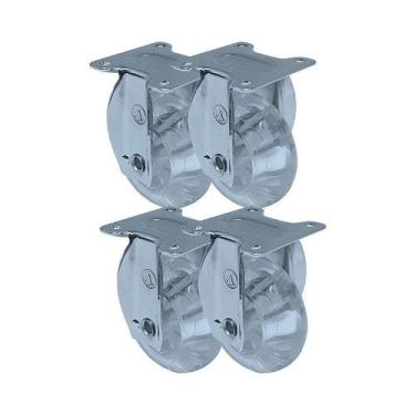 Imagem de Kit 4 un roda rodízio fixo gel 2 polegada 50mm móveis - AJAX