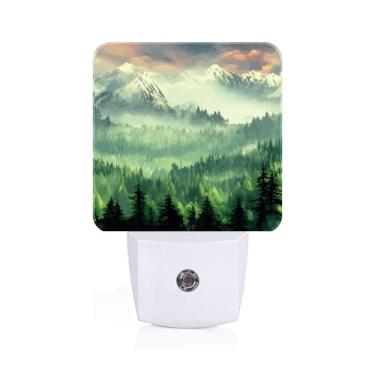 Imagem de FSHVQKD Pintura De Paisagem Montanha E Floresta, Luz Noturna, Decoração Parede Para Escada, Corredor, Cozinha, Noturna Com Sensor Do Anoitecer Ao Amanhecer, Presentes Quarto Meninos/Meninas/Mulheres