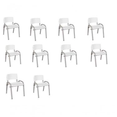 Imagem de Kit 10 Cadeiras Infantil Iso, , Base Cinza Branco